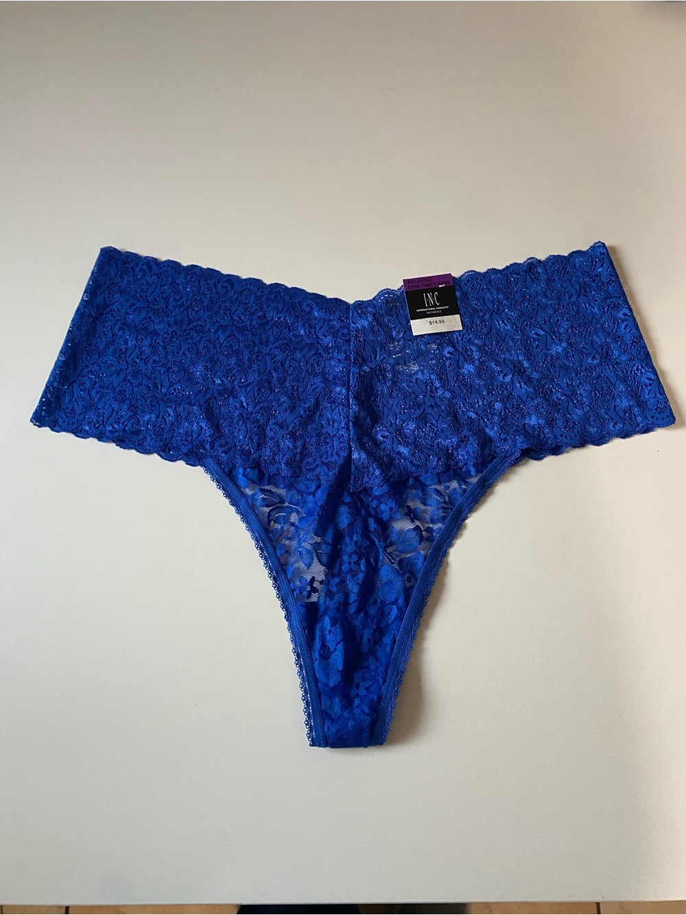 INC International Concepts Bright Blue Lace Panty NWT